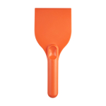 Raschietto per ghiaccio grande in plastica riciclata con manico color arancione seconda vista frontale