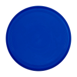 Frisbee rotondo in plastica riciclata con finitura maculata color blu seconda vista frontale