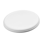 Frisbee rotondo in plastica riciclata con finitura maculata color bianco