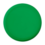 Frisbee rotondo in plastica riciclata con finitura maculata color verde seconda vista frontale