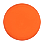 Frisbee rotondo in plastica riciclata con finitura maculata color arancione seconda vista frontale