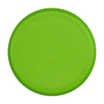 Frisbee rotondo in plastica riciclata con finitura maculata color lime seconda vista frontale