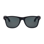 Occhiali da sole retrò con aste in bambù e rivestimento nero color nero seconda vista frontale