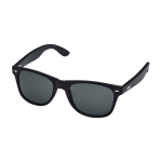 Occhiali da sole retrò con aste in bambù e rivestimento nero color nero