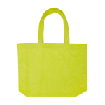 Borsa da spiaggia tote con finitura soft e ampio scomparto color lime seconda vista frontale