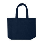 Borsa da spiaggia tote con finitura soft e ampio scomparto color blu mare seconda vista frontale