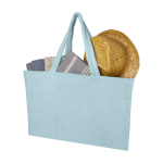 Borsa da spiaggia tote con finitura soft e ampio scomparto color azzurro pastello seconda vista