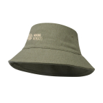 Cappello in materiale riciclato con tracciabilità Aware 240 g/m2 vista con stampa in transfer