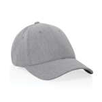 Cappellino in cotone riciclato 6 pannelli con tessuto mélange 200g/m2 color grigio
