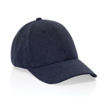 Cappellino in cotone riciclato 6 pannelli con tessuto mélange 200g/m2 color blu mare