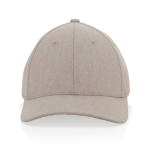 Cappellino in cotone riciclato 6 pannelli con tessuto mélange 200g/m2 color bianco sporco seconda vista