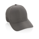 Cappello sportivo in RPET 6 pannelli e chiusura posteriore con fibbia color grigio