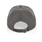 Cappello sportivo in RPET 6 pannelli e chiusura posteriore con fibbia color grigio terza vista