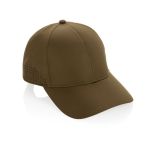 Cappello sportivo in RPET 6 pannelli e chiusura posteriore con fibbia color verde