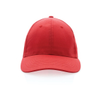 Cappellino in cotone riciclato 6 pannelli con tracciante Aware 280g/m2 color rosso seconda vista
