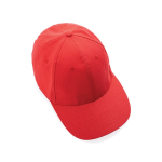 Cappellino in cotone riciclato 6 pannelli con tracciante Aware 280g/m2 color rosso sesta vista