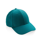 Cappellino in cotone riciclato 6 pannelli con tracciante Aware 280g/m2 color verde