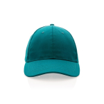 Cappellino in cotone riciclato 6 pannelli con tracciante Aware 280g/m2 color verde seconda vista