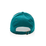 Cappellino in cotone riciclato 6 pannelli con tracciante Aware 280g/m2 color verde quarta vista