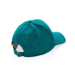 Cappellino in cotone riciclato 6 pannelli con tracciante Aware 280g/m2 color verde quinta vista