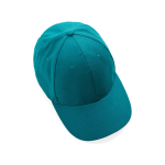 Cappellino in cotone riciclato 6 pannelli con tracciante Aware 280g/m2 color verde sesta vista