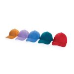 Cappellino in cotone riciclato 6 pannelli con tracciante Aware 280g/m2 color verde vista generale