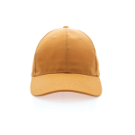 Cappellino in cotone riciclato 6 pannelli con tracciante Aware 280g/m2 color arancione seconda vista