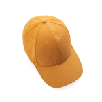 Cappellino in cotone riciclato 6 pannelli con tracciante Aware 280g/m2 color arancione sesta vista