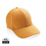 Cappellino in cotone riciclato 6 pannelli con tracciante Aware 280g/m2 color arancione