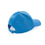 Cappellino in cotone riciclato 6 pannelli con tracciante Aware 280g/m2 color azzurro quinta vista