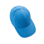Cappellino in cotone riciclato 6 pannelli con tracciante Aware 280g/m2 color azzurro sesta vista