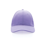 Cappellino in cotone riciclato 6 pannelli con tracciante Aware 280g/m2 color lilla seconda vista