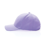 Cappellino in cotone riciclato 6 pannelli con tracciante Aware 280g/m2 color lilla terza vista