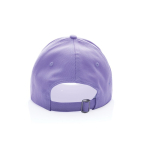 Cappellino in cotone riciclato 6 pannelli con tracciante Aware 280g/m2 color lilla quarta vista