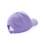 Cappellino in cotone riciclato 6 pannelli con tracciante Aware 280g/m2 color lilla quinta vista