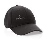 Cappellino in cotone riciclato 6 pannelli con tracciante Aware 280g/m2 vista con logo