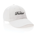 Cappellino in cotone riciclato 6 pannelli con tracciante Aware 280g/m2 vista con logo