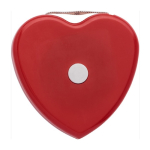 Metro a nastro in plastica a forma di cuore con pulsante di blocco 1,5m color rosso prima vista