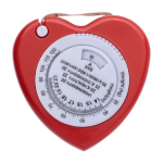 Metro a nastro in plastica a forma di cuore con pulsante di blocco 1,5m color rosso seconda vista