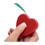 Metro a nastro in plastica a forma di cuore con pulsante di blocco 1,5m color rosso terza vista