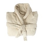 Accappatoio in pile con 2 tasche frontali taglia unica color beige seconda vista