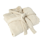 Accappatoio in pile con 2 tasche frontali taglia unica color beige quinta vista