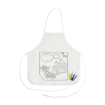 Grembiule per bambini con 4 pennarelli da colorare 80 g/m2 color bianco prima vista