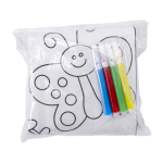 Grembiule per bambini con 4 pennarelli da colorare 80 g/m2 color bianco seconda vista