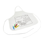 Grembiule per bambini con 4 pennarelli da colorare 80 g/m2 color bianco quarta vista