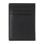 Portatessere in pelle di capra con 3 tasche laterali e una principale color nero prima vista