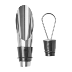 Set da vino in cofanetto circolare con 4 accessori in acciaio inox color nero