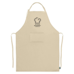 Grembiule in cotone Fairtrade con chiusura regolabile 180 g/m2 color naturale vista dettaglio 2