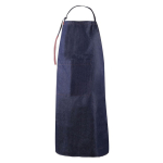 Grembiule in denim di cotone con dettagli in PU 190 g/m2 color blu alice seconda vista