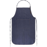 Grembiule in denim di cotone con dettagli in PU 190 g/m2 color blu alice terza vista